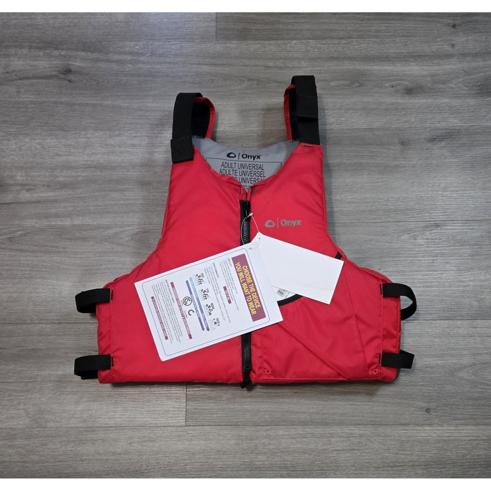 Onyx Universal Paddle Life Jacket / Vest PFD, Adult M/L, RED(121900-100-004-17)